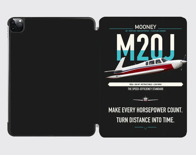 Mooney M20J 201 design on black ipad tablet case