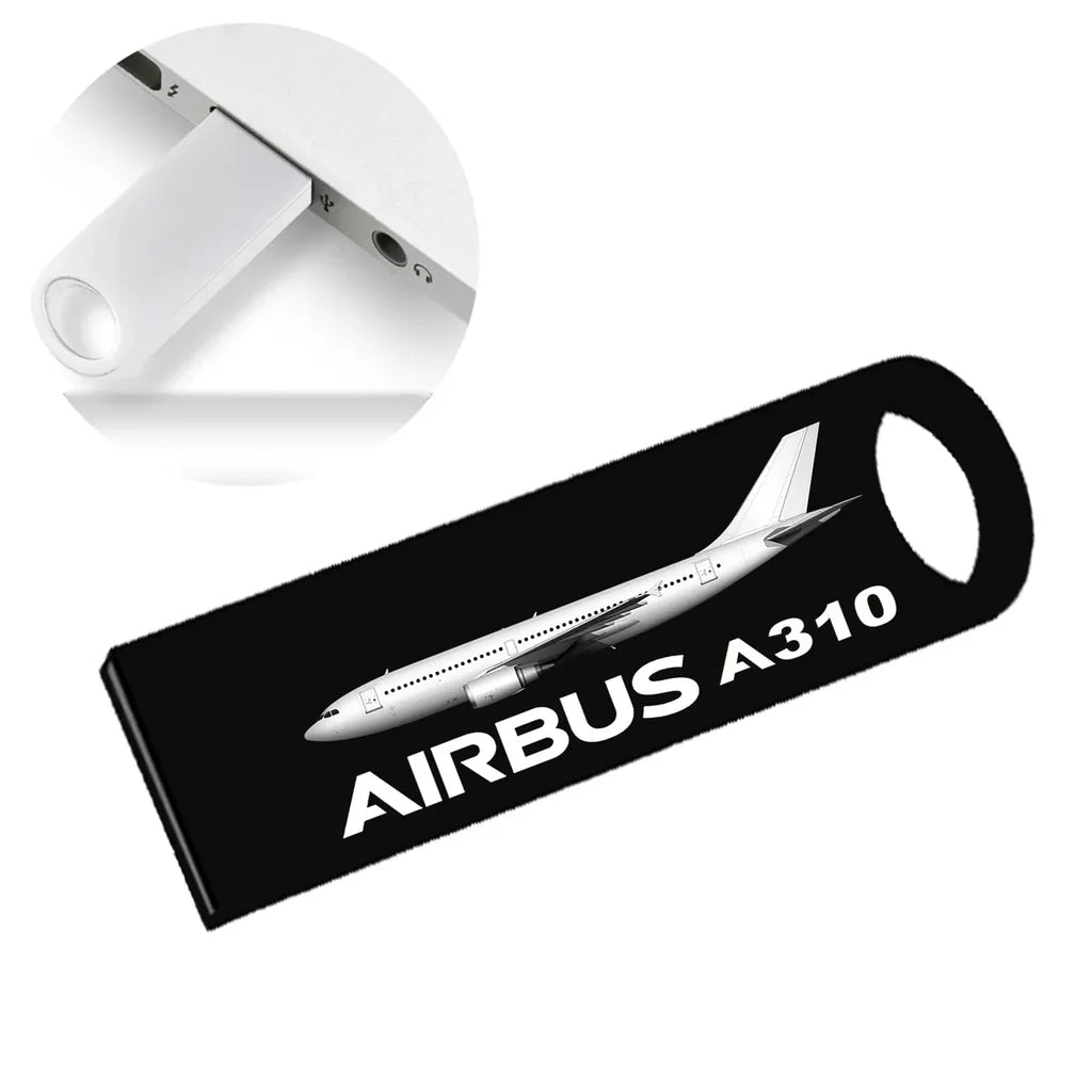 The Airbus A310 aviation design on durable waterproof casing waterproof USB device.