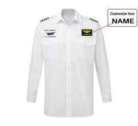 Thumbnail for To Fly or Not To What a Stupid Question aviation design printed on crisp poplin cotton long-sleeve pilot shirt.