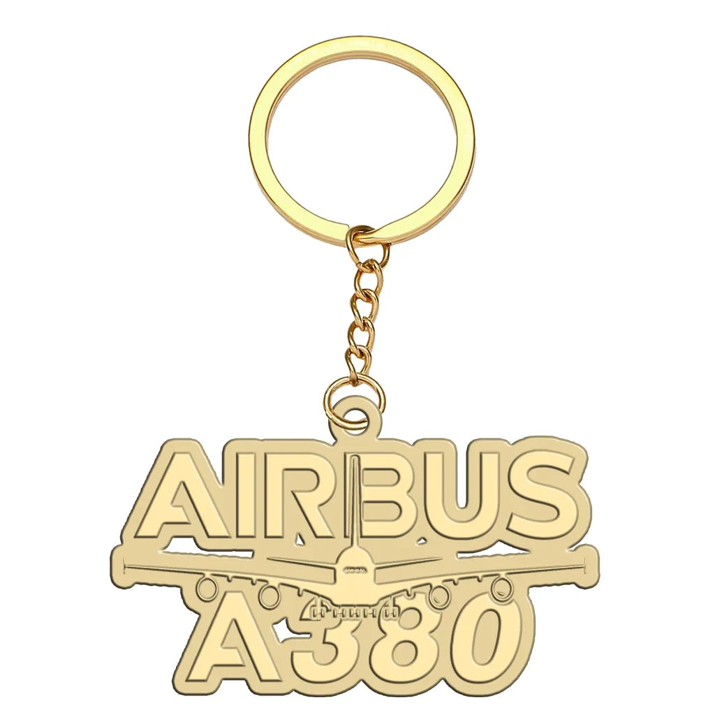 Amazing Airbus A380 aviation hollow key chain in polished alloy.