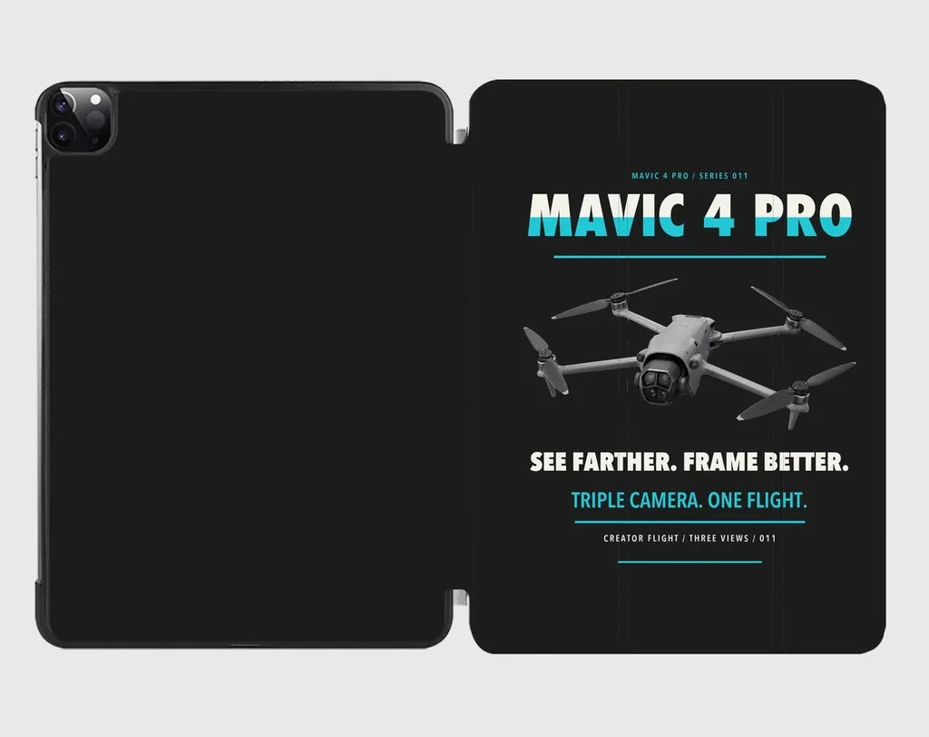 DJI Mavic 4 Pro design on black ipad tablet case