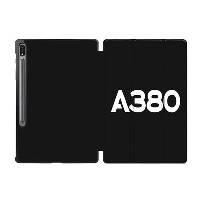 Airbus A380 Flat Text aviation design on tablet case for Samsung tablet.