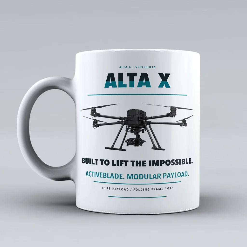 Alta X Mug design on white freefly