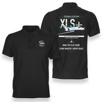 Thumbnail for Cessna Citation XLSPlus design on black double-side polo t-shirt, double-side print
