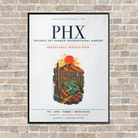 Thumbnail for Phoenix Sky Harbor International Airport PHX vertical canvas print - framed - white background