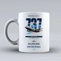 Thumbnail for Boeing 737-300 Classic double-side print on white ceramic mug
