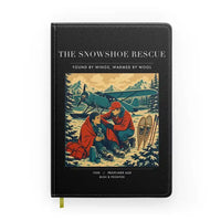 Thumbnail for VINTAGE G4281 - The Snowshoe Rescue - Designed Notebooks design on black