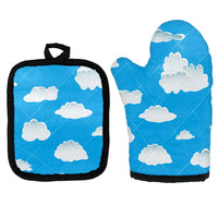Thumbnail for Amazing Clouds Kitchen Glove & Holder aviation design on durable fabric with insulated lining kitchen glove holder.