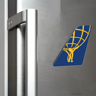 Atlas Air aviation design tail magnet in 3D metal with magnetic back.