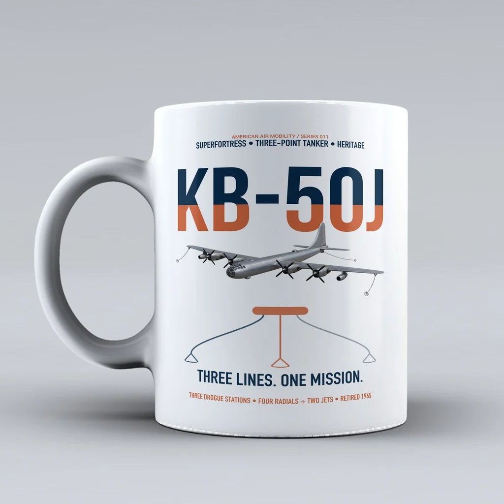 KB-50J Superfortress design on white ceramic mug, double-side print