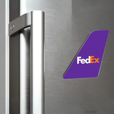 FedEx aviation design tail magnet in 3D metal with magnetic back.