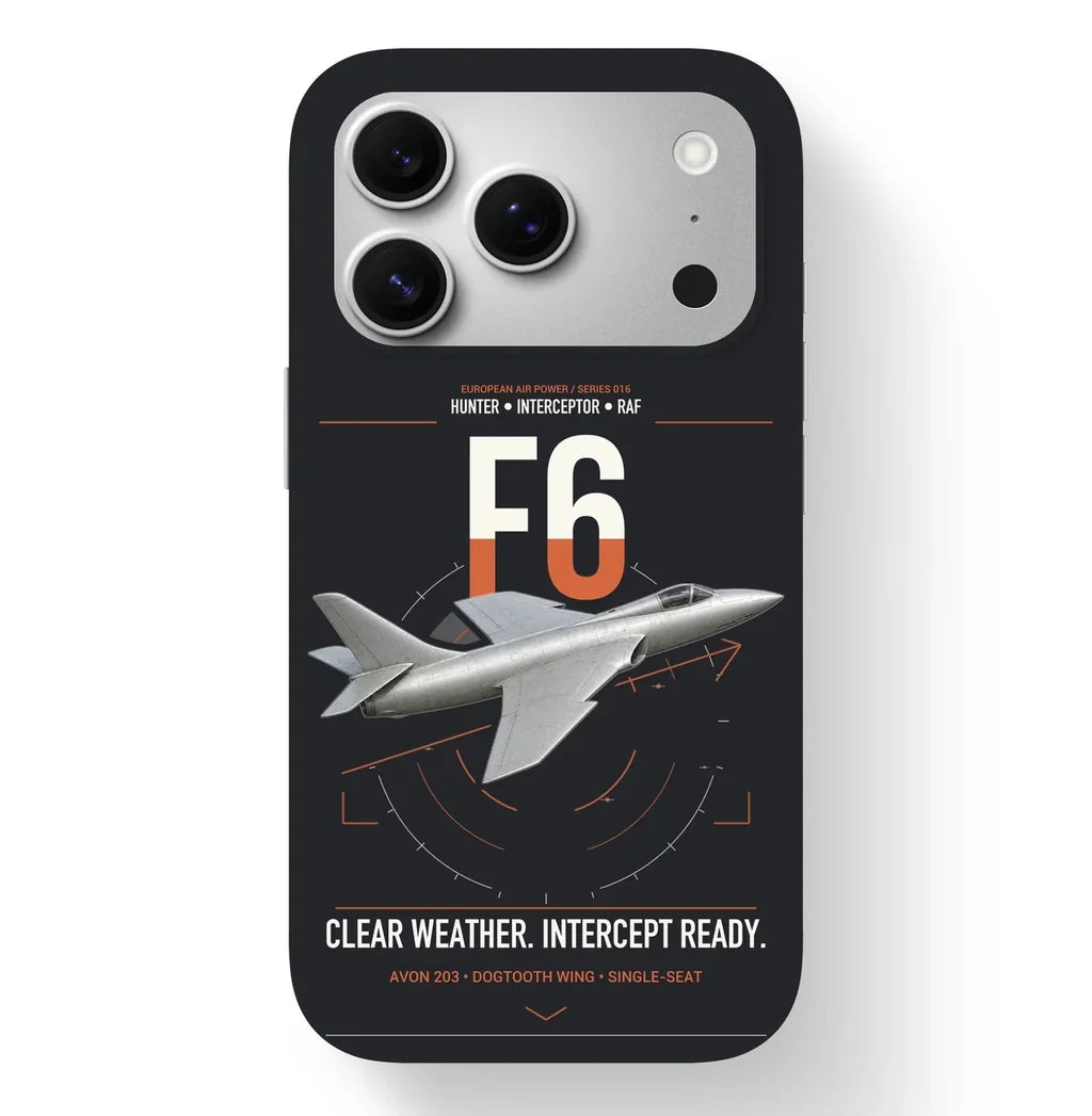 Hawker Hunter F6 design on black magsafe iphone case, for iPhone 17 Pro