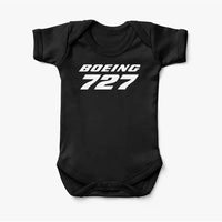 Thumbnail for Boeing 727 & Text aviation print on kids gentle cotton bodysuit.