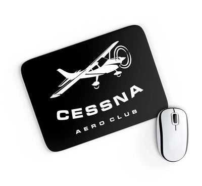 Cessna Aeroclub aviation design on neoprene with anti-slip base mouse pad.