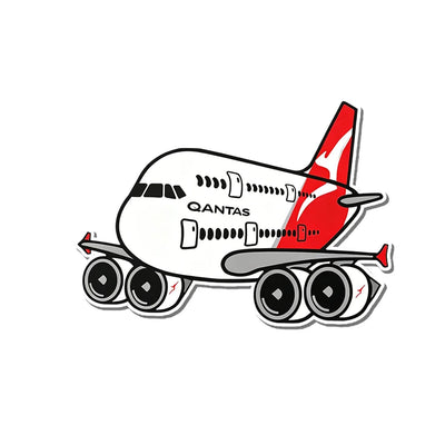 Qantas Airbus A380 aviation design airplane sticker in weather-resistant vinyl.