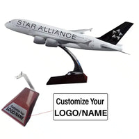 Thumbnail for Star Alliance Airbus A380 Airplane Model (Handmade 45CM) aviation themed special-edition big-scale model aircraft, diecast me.