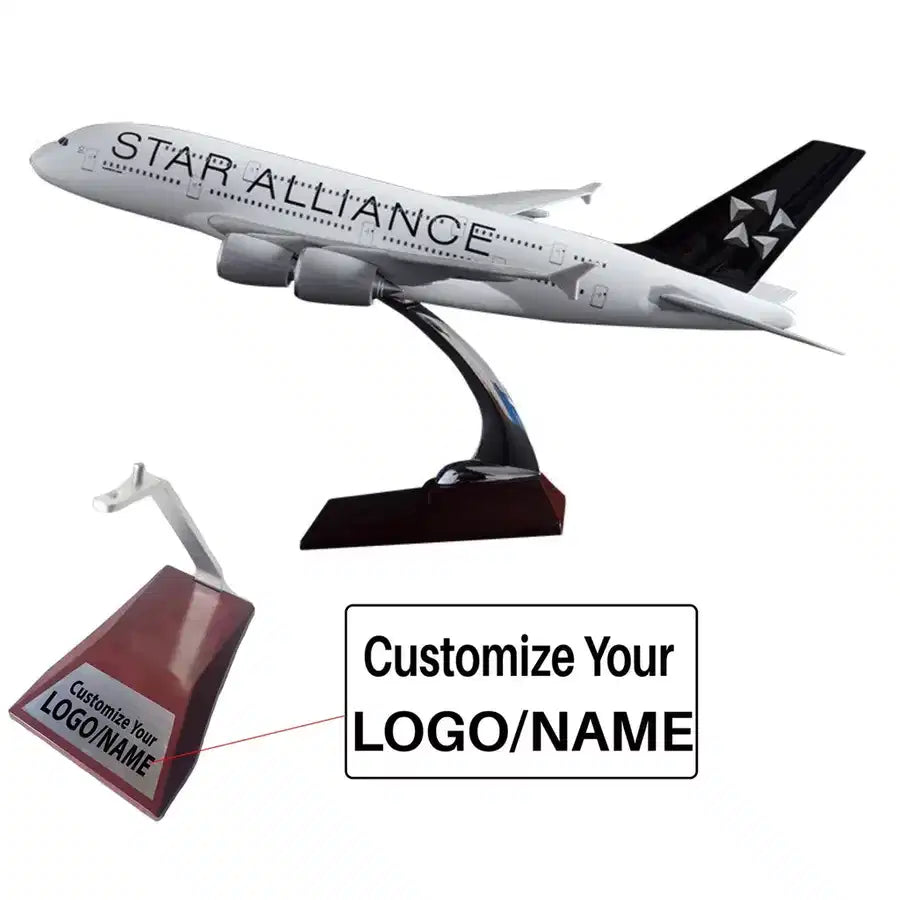 Star Alliance Airbus A380 Airplane Model (Handmade 45CM) aviation themed special-edition big-scale model aircraft, diecast me.