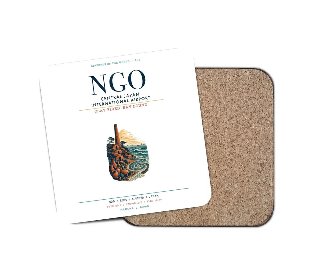 Central Japan International Airport (NGO) design on white 1 piece coaster