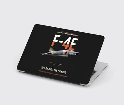 F-4E Phantom II Two Engines One Thunder design on black MacBook case