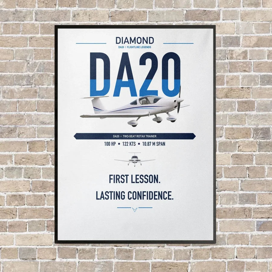 Diamond DA20 vertical canvas print - framed - white background