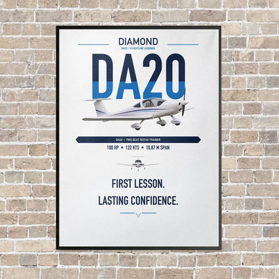 Diamond DA20 vertical canvas print - framed - white background