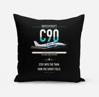Thumbnail for Beechcraft King Air C90 design on black pillow