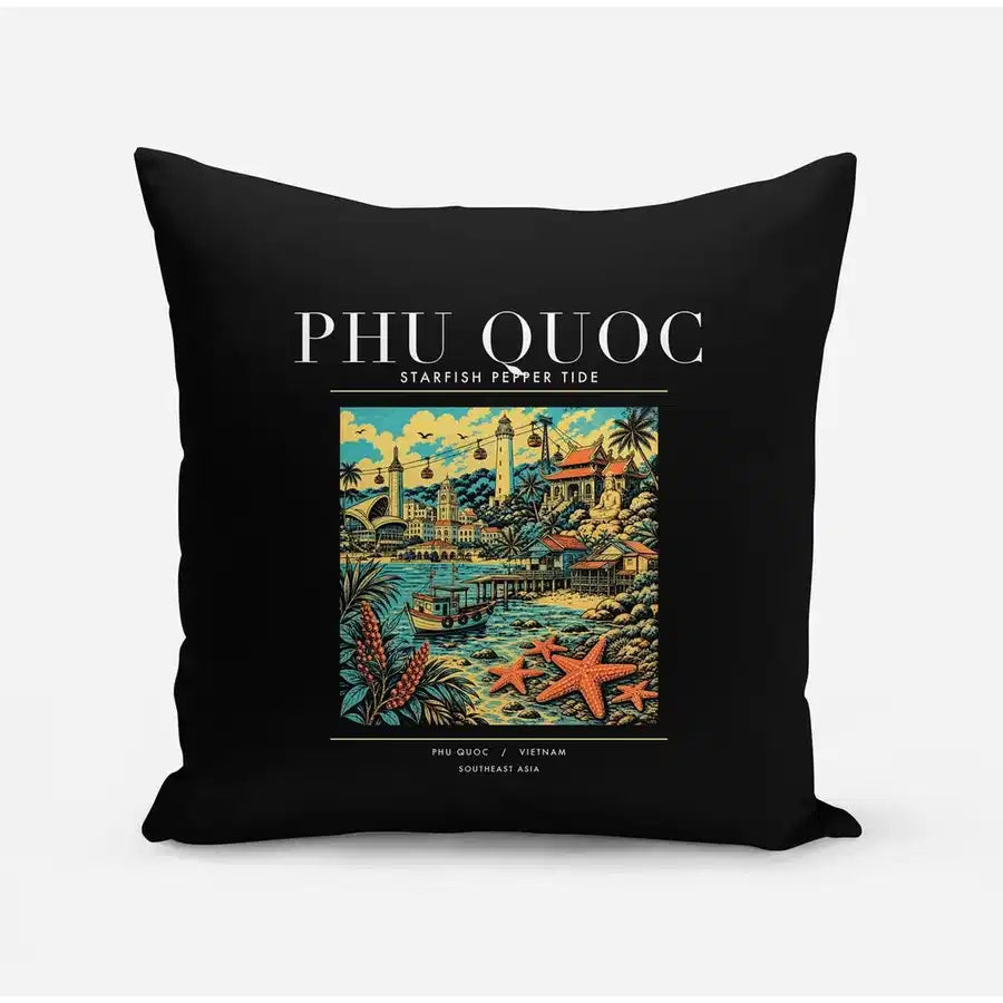 PHU QUOC - Poster - Pillow - Black