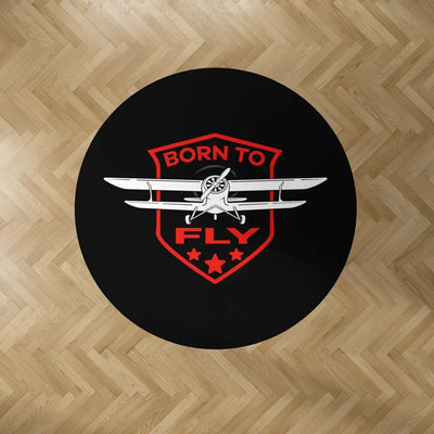 Born To Fly Carpet & Floor Mats (Round) aviation design on durable carpet pile with non-slip backing round carpet floor mat.