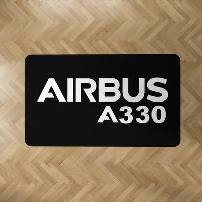 Airbus A330 & Text aviation design on durable carpet pile with non-slip backing rectangle carpet floor mat.