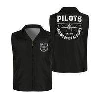 Thumbnail for Pilots Looking Down at People Since 1903 Thin Style aviation design printed on lightweight shell with sleeveless design thin.