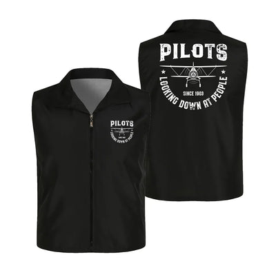 Pilots Looking Down at People Since 1903 Thin Style aviation design printed on lightweight shell with sleeveless design thin.