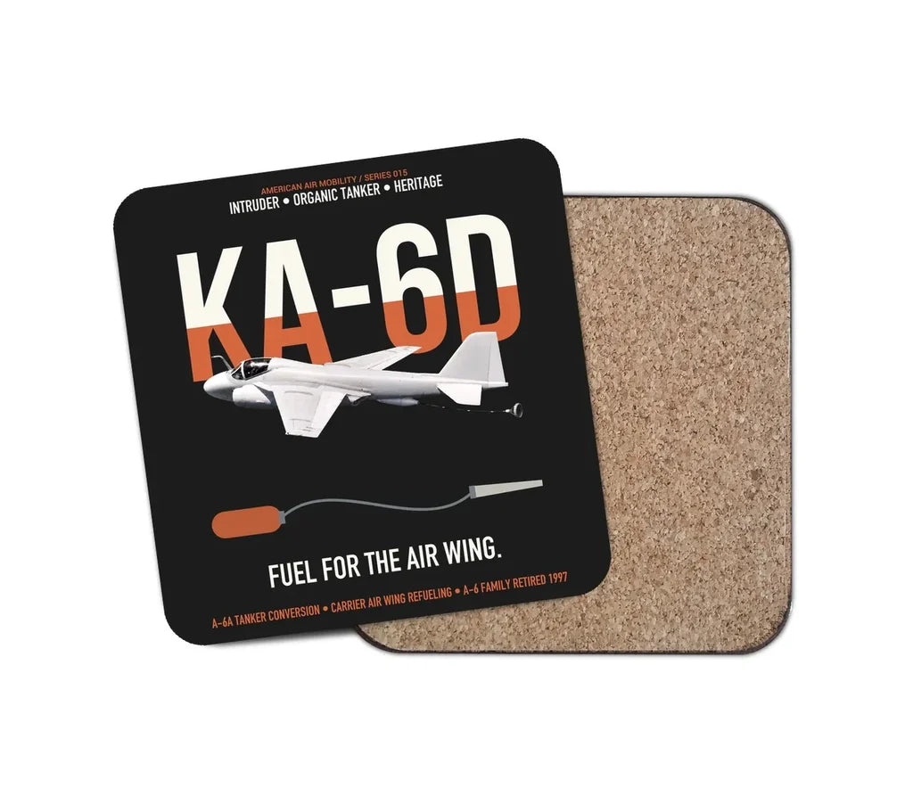 KA-6D Intruder design on black 1 piece coaster