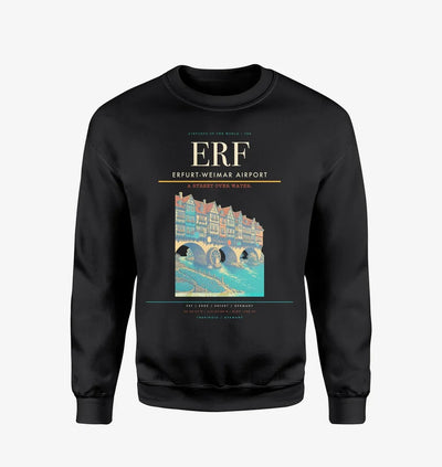 Erfurt-Weimar Airport (ERF) design on black sweatshirt