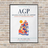 Thumbnail for Malaga-Costa del Sol Airport AGP vertical canvas print - framed - white background