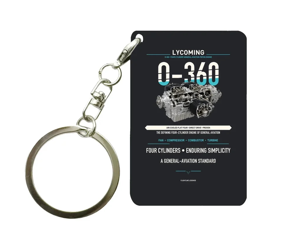 O-360 Key Chain design on black key chain