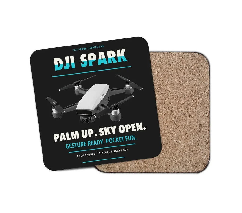 DJI Spark design on black 1 piece coaster
