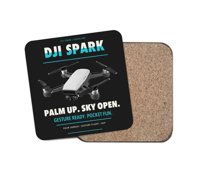 DJI Spark design on black 1 piece coaster