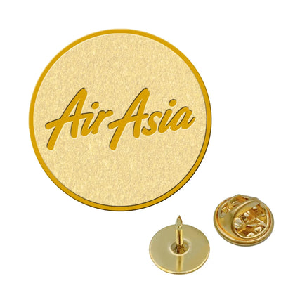 Air Asia aviation hollow pin in polished alloy.