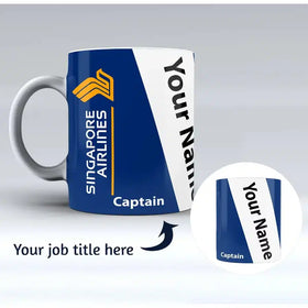Singapore Airlines Designed Ceramic White Mugs