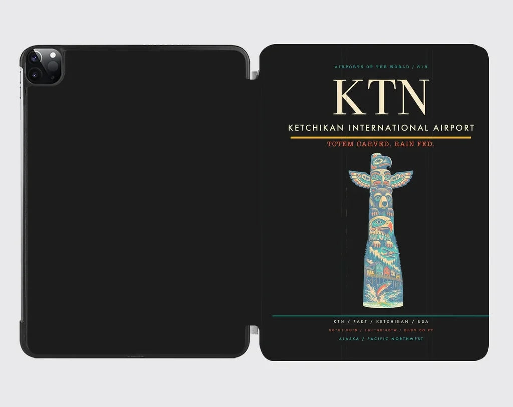 Ketchikan International Airport (KTN) design on black ipad tablet case