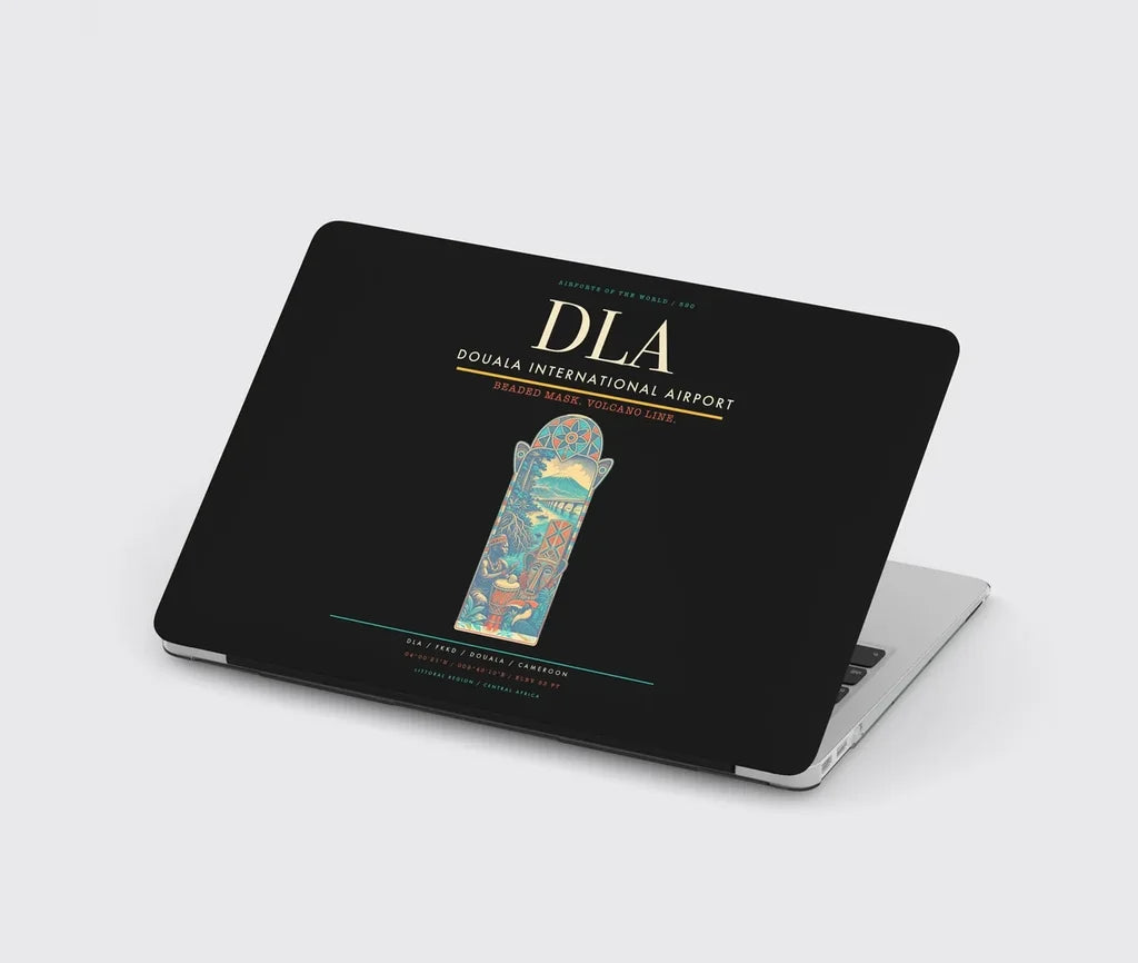 Douala International Airport (DLA) design on black MacBook case