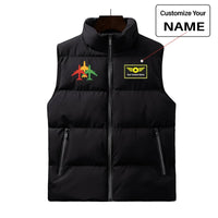 Thumbnail for Colourful 3 Airplanes aviation design printed on quilted padding with sleeveless design puffy vest.