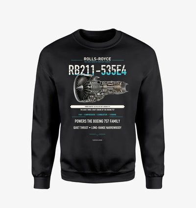 RB211-535E4 design on black sweatshirt