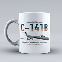 Thumbnail for C-141B Starlifter design on white ceramic mug, double-side print