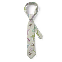 Thumbnail for Seamless 3D Airplanes aviation design on premium silk blend tie.