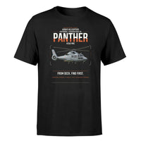 Thumbnail for Airbus Helicopters AS565 MBe Panther design on black t-shirt, single-side print