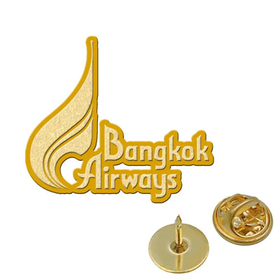 Bangkok Airways Airlines aviation hollow pin in polished alloy.