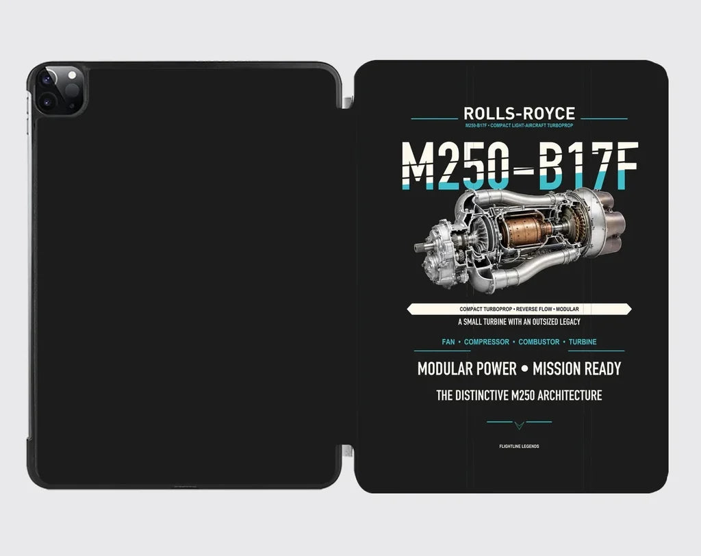 M250-B17F design on black ipad tablet case