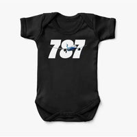 Thumbnail for Super Boeing 787 aviation print on kids gentle cotton bodysuit.