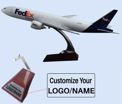 FedEx Cargo Boeing 777 Airplane Model (Handmade 47CM) aviation themed special-edition big-scale model aircraft, diecast metal.